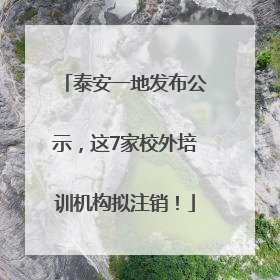 泰安一地发布公示，这7家校外培训机构拟注销！