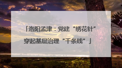洛阳孟津：党建“绣花针”穿起基层治理“千条线”