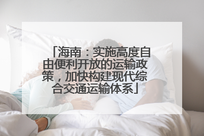 海南：实施高度自由便利开放的运输政策，加快构建现代综合交通运输体系