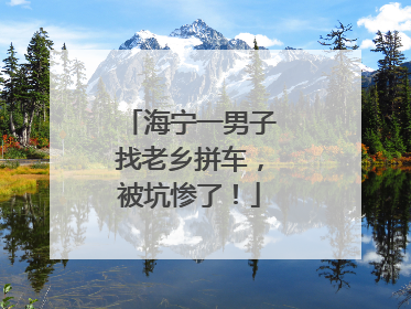 海宁一男子找老乡拼车，被坑惨了！