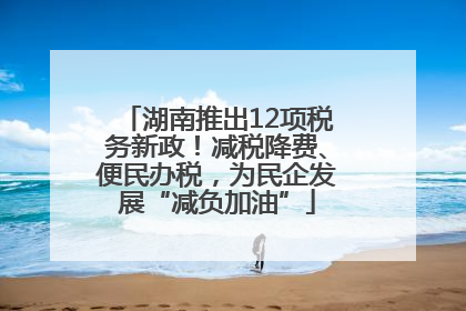 湖南推出12项税务新政！减税降费、便民办税，为民企发展“减负加油”