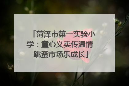 菏泽市第一实验小学：童心义卖传温情 跳蚤市场乐成长