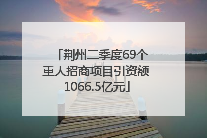 荆州二季度69个重大招商项目引资额1066.5亿元