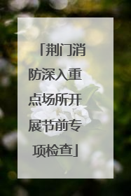荆门消防深入重点场所开展节前专项检查