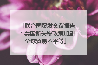 联合国贸发会议报告：美国新关税政策加剧全球贸易不平等