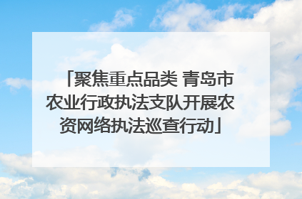聚焦重点品类 青岛市农业行政执法支队开展农资网络执法巡查行动