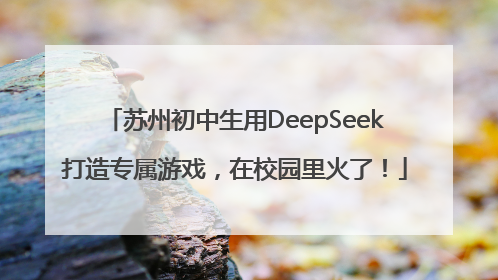 苏州初中生用DeepSeek打造专属游戏，在校园里火了！