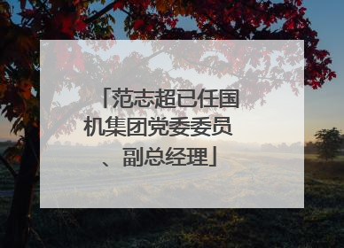 范志超已任国机集团党委委员、副总经理