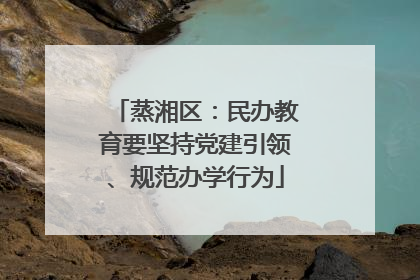 蒸湘区：民办教育要坚持党建引领、规范办学行为