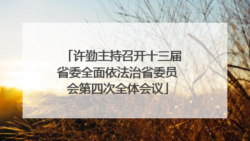 许勤主持召开十三届省委全面依法治省委员会第四次全体会议