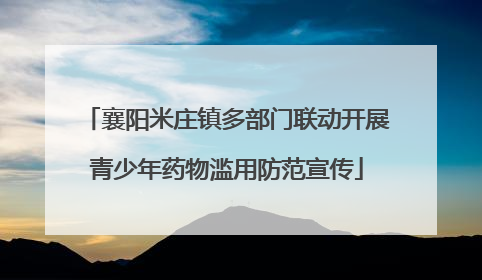 襄阳米庄镇多部门联动开展青少年药物滥用防范宣传