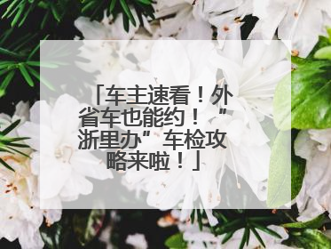 车主速看！外省车也能约！“浙里办”车检攻略来啦！