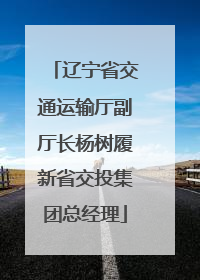 辽宁省交通运输厅副厅长杨树履新省交投集团总经理