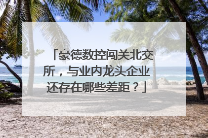 豪德数控闯关北交所，与业内龙头企业还存在哪些差距？