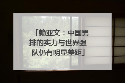 赖亚文：中国男排的实力与世界强队仍有明显差距