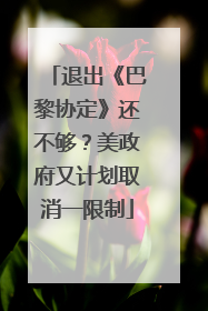 退出《巴黎协定》还不够？美政府又计划取消一限制