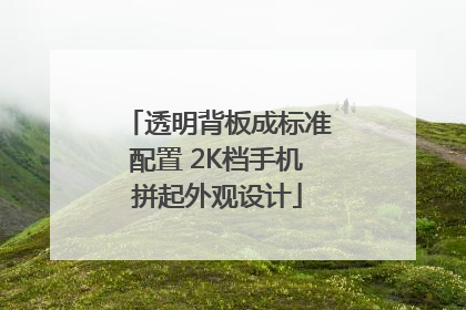 透明背板成标准配置 2K档手机拼起外观设计