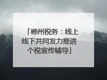 郴州税务：线上线下共同发力推进个税宣传辅导