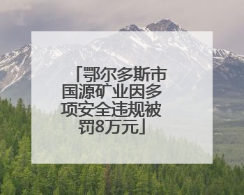鄂尔多斯市国源矿业因多项安全违规被罚8万元