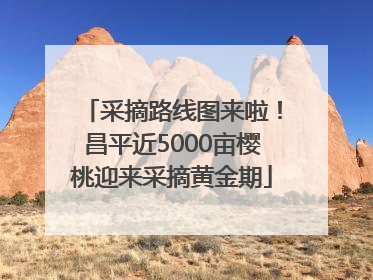 采摘路线图来啦！昌平近5000亩樱桃迎来采摘黄金期