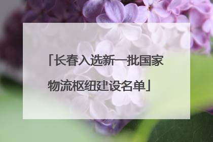长春入选新一批国家物流枢纽建设名单