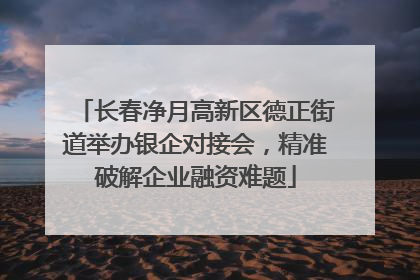 长春净月高新区德正街道举办银企对接会，精准破解企业融资难题