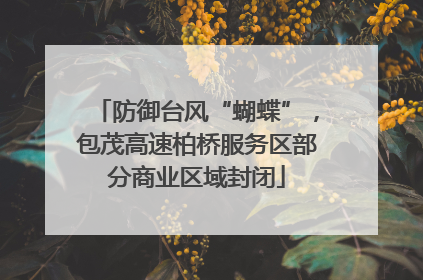 防御台风“蝴蝶”，包茂高速柏桥服务区部分商业区域封闭