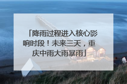 降雨过程进入核心影响时段！未来三天，重庆中雨大雨暴雨