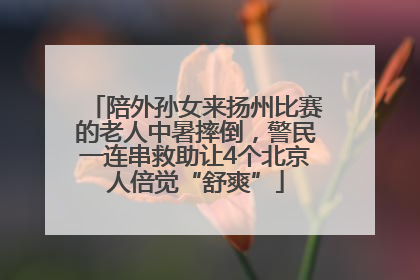 陪外孙女来扬州比赛的老人中暑摔倒，警民一连串救助让4个北京人倍觉“舒爽”