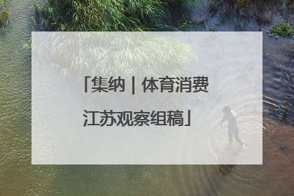 集纳｜体育消费江苏观察组稿