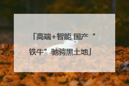 高端+智能 国产“铁牛”驰骋黑土地