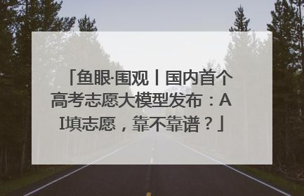 鱼眼·围观丨国内首个高考志愿大模型发布：AI填志愿，靠不靠谱？