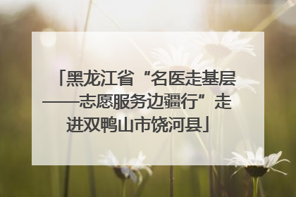 黑龙江省“名医走基层——志愿服务边疆行”走进双鸭山市饶河县