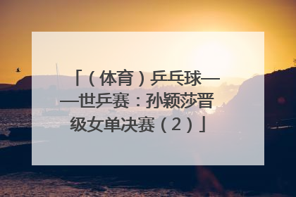 （体育）乒乓球——世乒赛：孙颖莎晋级女单决赛（2）