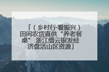 （乡村行·看振兴）田间农货直供“养老餐桌” 浙江缙云银发经济盘活山区资源