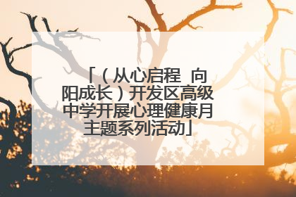 （从心启程  向阳成长）开发区高级中学开展心理健康月主题系列活动