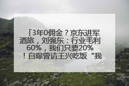 3年0佣金？京东进军酒旅，刘强东：行业毛利60%，我们只要20%！自曝曾请王兴吃饭“我要做外卖了”