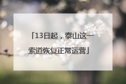 13日起，泰山这一索道恢复正常运营