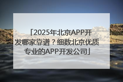 2025年北京APP开发哪家靠谱？细数北京优质专业的APP开发公司