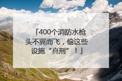 400个消防水枪头不翼而飞，偷这些设施“真刑”！
